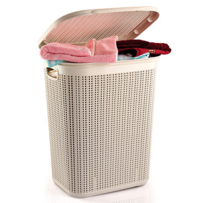 Кошик для білизни 50л плетений UCSAN Кремовий/М-079