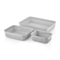Набір кошиків візерунчатих 3шт (1,1л;2,2л;3,3л) DROP DESIGN Сірий/М-3968