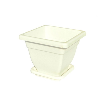 Вазон для квітів квадратний з підставкою №3 9л d-280мм h-280мм Білий