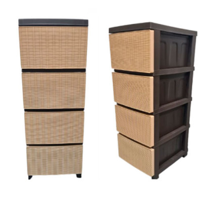 Комод на 4 шухляди Ротанг 345*445*865мм R Plastic Бежево-коричневий /34002