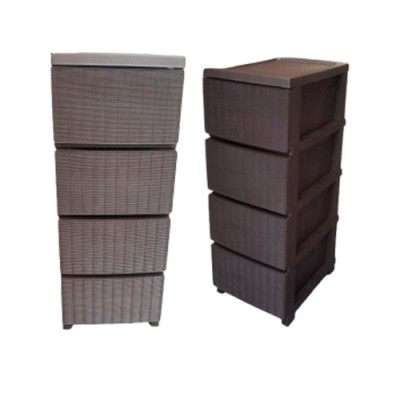 Комод на 4 шухляди Ротанг 345*445*865мм R Plastic Коричневий /34001