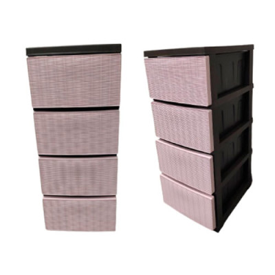 Комод на 4 шухляди Ротанг 345*445*865мм R Plastic Пудрово-коричневий /34003