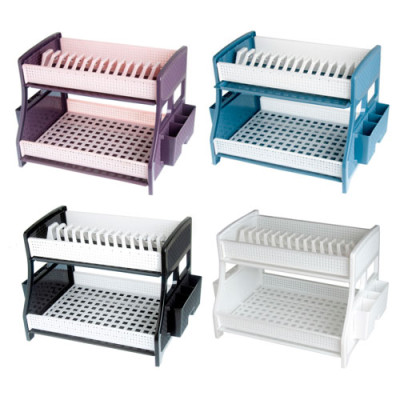 Сушарка для посуду двоярусна R Plastic з двома піддонами МІКС/33006 Сушарка для посуду двоярусна R Plastic з двома піддонами МІКС/33006