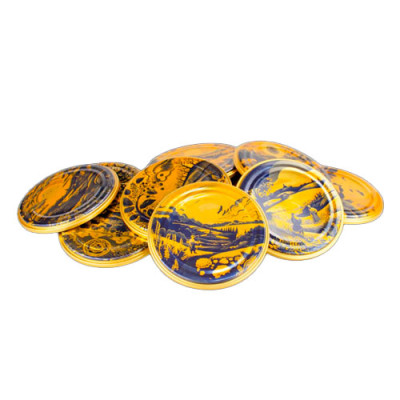 Кришка для консервації СКО 82мм Панночка Дуал жовто-синій/ уп 50шт