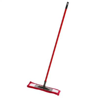 Швабра-натирач (полотер) для вологого прибирання мікрофібра 42см ручка 110см червона