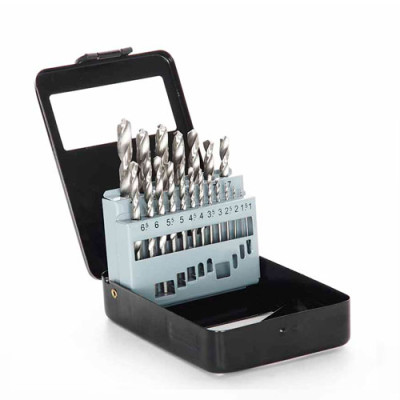 Набір свердел по металу P6M5 метал бокс 1,0мм-10,0мм, 19шт Апро