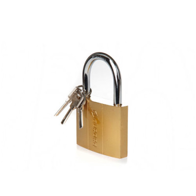 Замок навісний жовтий (латунь) - (48x38x17мм), лазерний ключ AURORA /уп 6шт