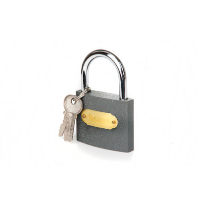 Замок навісний сірий - (35x28x13мм), англійський ключ AURORA /уп 12шт