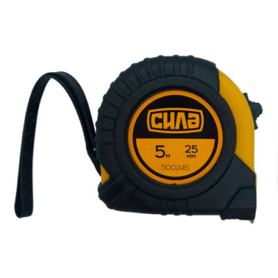 Рулетка обгумована стандарт 5м х 25мм Сила Інструмент