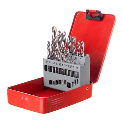 Набір свердел по металу HSS 19шт(1мм-10мм) полірована сталь