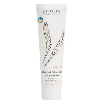 Крем для обличчя BIOTON Cosmetics 100мл з екстрактом протеїнів із зародків пшениці SPF10 туба /уп.40шт