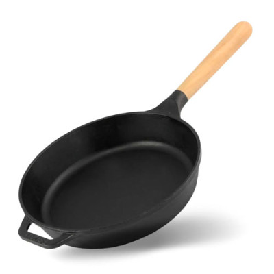 Сковорода чавун лита 260*540мм з дерев. ручкою 