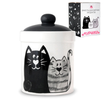 Банка керам для сипучих продуктів 700мл Мурчики