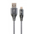 Кабель USB/ micro USB 1м Cablexpert Grey 2.1А (CC-USB2B-AMmBM-1M-WB2)