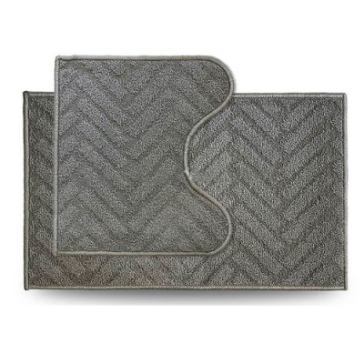 Набір килимків підлогових для ванної кімнати та туалету Dariana 44*70см,44*40см сірий Llittle