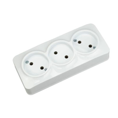 Розетка 3-я б/з зовнішня PROXIMA 750/850/уп.16шт