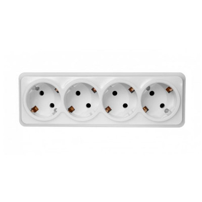 Розетка 4-я з/з зовнішня PROXIMA /853/уп.10шт