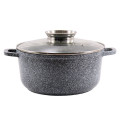 Каструля кругла 5,5л кришка скло АП/покриття МАРМУР індук.дно /0326SN