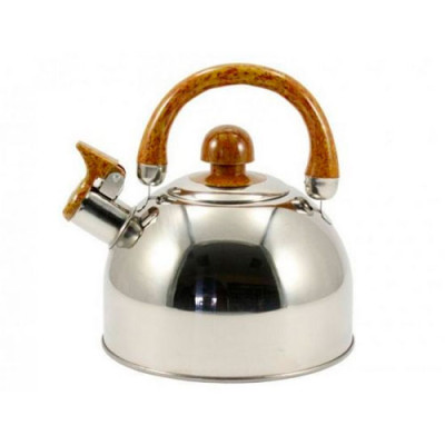 Чайник нерж. 3,0л свисток коричнева ручка ZB 001/3/12шт в ящ Чайник нерж. 3,0л свисток коричнева ручка ZB 001/3/12шт в ящ