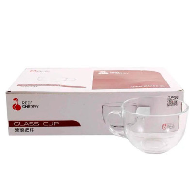 Набір чашок 6шт скло 370мл Red Cherry /DP01S
