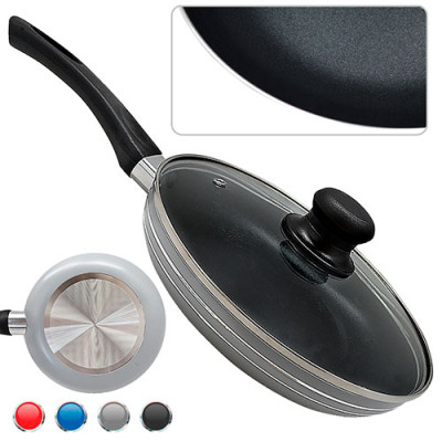 Сковорода з АП покриттям d=200 з кришкою скло STENSON МН-0622/12шт в ящ Сковорода з АП покриттям d=200 з кришкою скло STENSON МН-0622/12шт в ящ