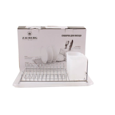 Сушарка для посуду одноярусна нерж. 36*23*12см ZAUBERG /DD10552