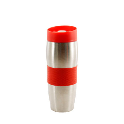 Термос нерж 0.380л сріблястий ЧЕРВОНА кришка /SL-069-RED