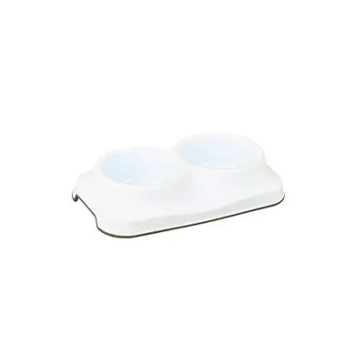 Миска для домашніх тварин подвійна (0,4л) White