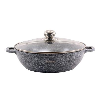 Каструля кругла 4,1л кришка скло АП/покриття МАРМУР індук.дно /0528SN