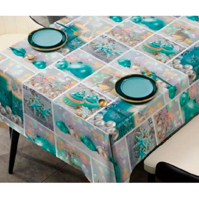 Клейонка 5220 ПВХ 1.37х25м на нетканній основі Новорічна Premium ущільнена