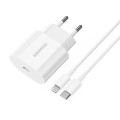 Блок живлення СЗУ iPhone Lightning Gerlax A7L 2.4A 1USB білий 1м(мереживний зарядний пристрій)