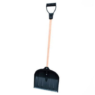 Лопата для снігу MAKS пластик з держаком чорна шир 45см