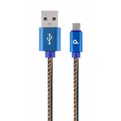 Кабель USB/ micro USB 1м Cablexpert Blue 2.1А преміум (CC-USB2J-AMmBM-1M-BL)