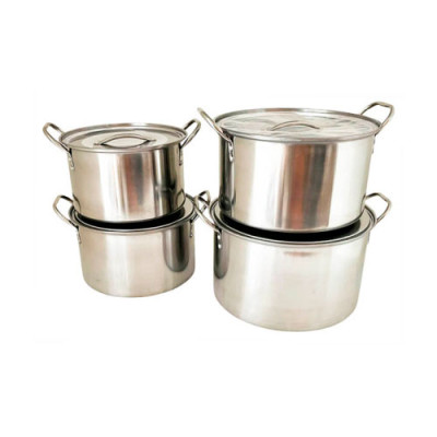 Набір каструль нерж 4шт (6л,7,5л,9л,12л) нерж кришка /YT17574