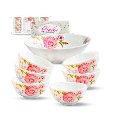 Набір салатників 7шт склокерам (1шт-8