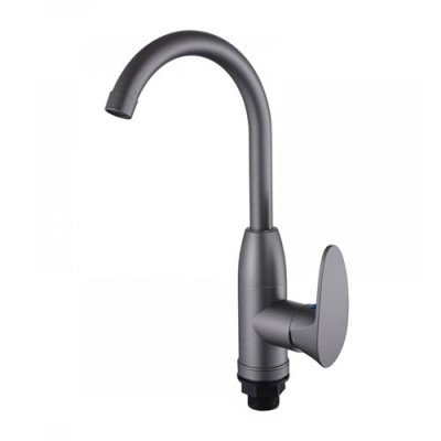 Змішувач для кухні пластик U-образний CEZAR-011-B SET Графіт з підведенням