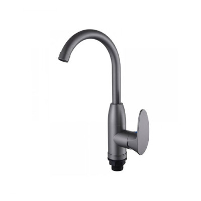 Змішувач для кухні пластик U-образний CEZAR-011-B SET Графіт з підведенням