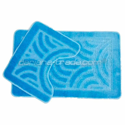 Набір килимків підлогових для ванної кімнати та туалету Dariana 50*80см,50*40см синій орнамент Econom