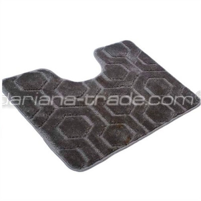 Килимок побутовий текстильний під унітаз Dariana 60*50см світло-сірий соти Standard