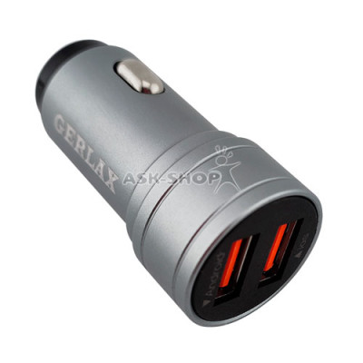 Автомобільний зарядний пристрій АЗУ USB блочок 3А 2USB C4S сірий