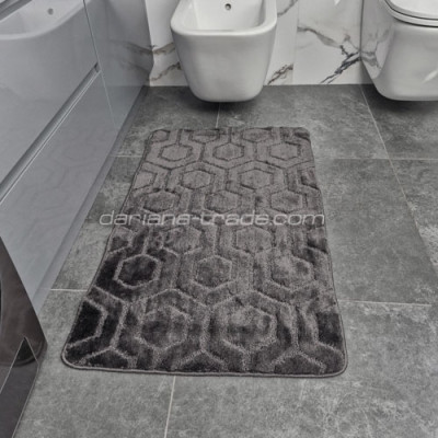 Килимок побутовий текстильний під унітаз Dariana 60*100см сірий соти Standard