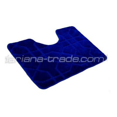 Килимок побутовий текстильний під унітаз Dariana 60*50см синій геометрія Standard