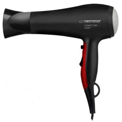 Фен для волосся 2200Вт Esperanza EBH004K чорний 2швид 3режими тепла концетратор гарантія 1 рік Фен для волосся 2200Вт Esperanza EBH004K чорний 2швид 3режими тепла концетратор гарантія 1 рік