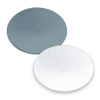 Тарілка керам. 260мм мілка біла/сіра /уп. 6шт