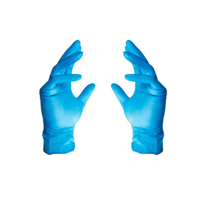 Рукавички Hoffen нітрил медичні нестерильні текстуровані, без пудри 3,2гр /розмір XXL, блакитні *100шт/ 50пар