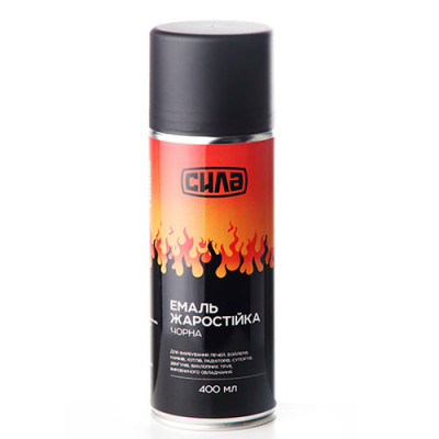 Аерозоль Сила жаростійка чорний 400 мл/6 шт