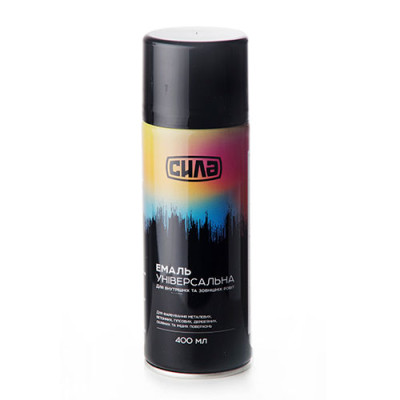 Аерозоль Сила алкідна чорний глянцевий 400 мл/Ral 9005/6 шт