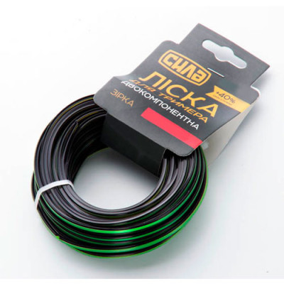 Волосінь (леска)  для тримера (зірка двокомпонентна)  15м  2мм Сила