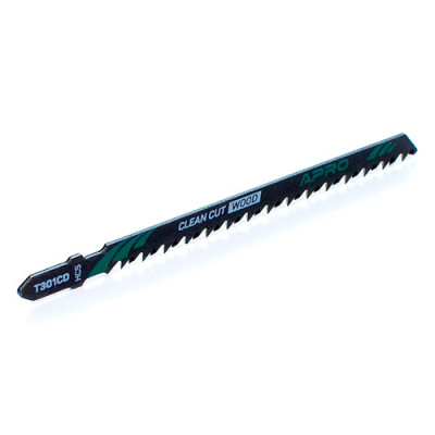 Полотно лобзик (дерево) 116/90 мм 3 мм-8TPI чистий прямий різ T301CD PRO пач 5шт Апро