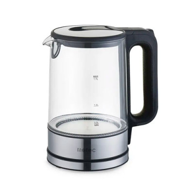 Чайник електричний 1,7л 1850-2200Вт EK-02GB корпус скло, чорний Metec